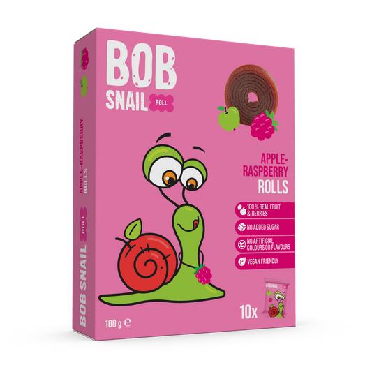 Bob Snail Fruit Rolls Apple-Raspberry 100g (10 rolls)