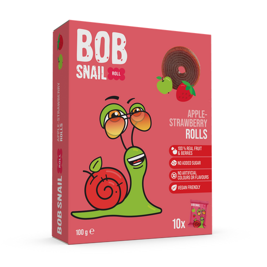 Bob Snail Fruit Rolls Apple-Strawberry 100g (10 rolls)