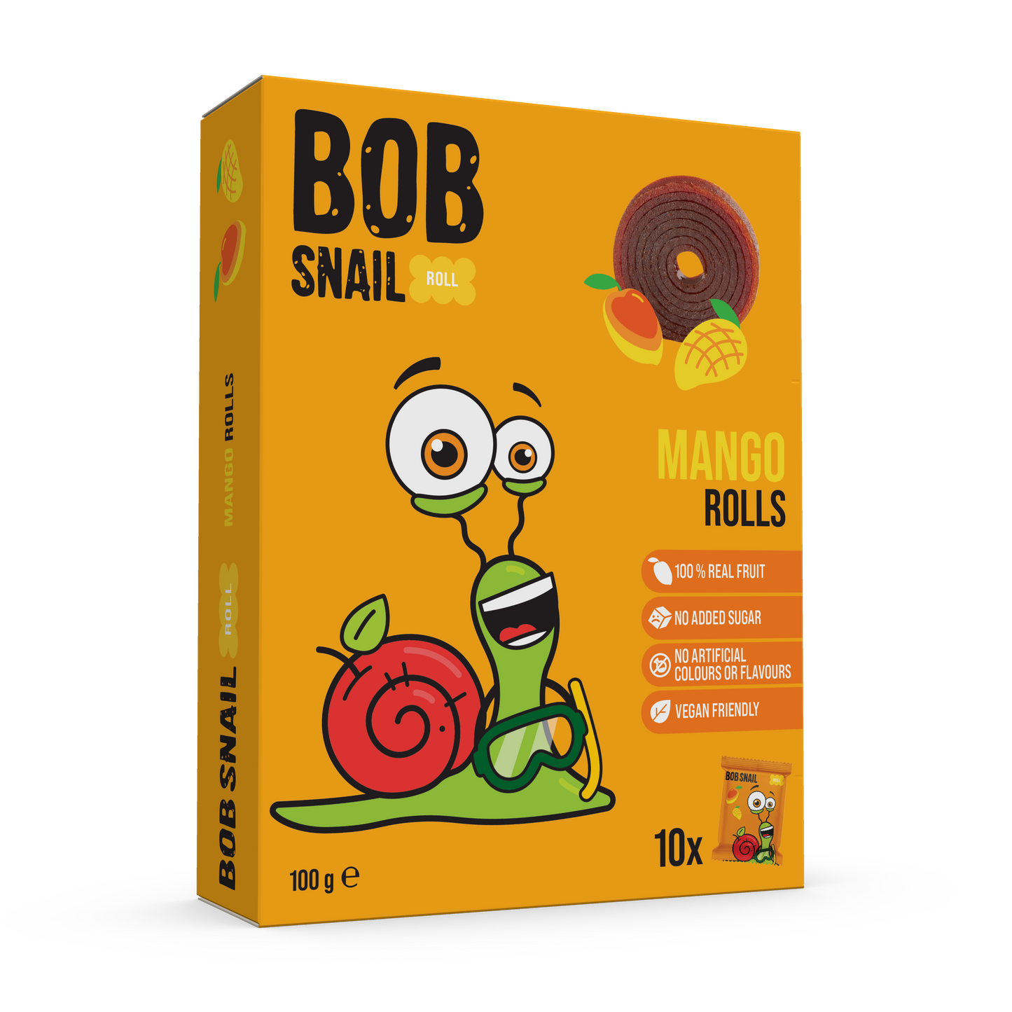 Bob Snail Fruit Rolls Mango 100g (10 rolls)