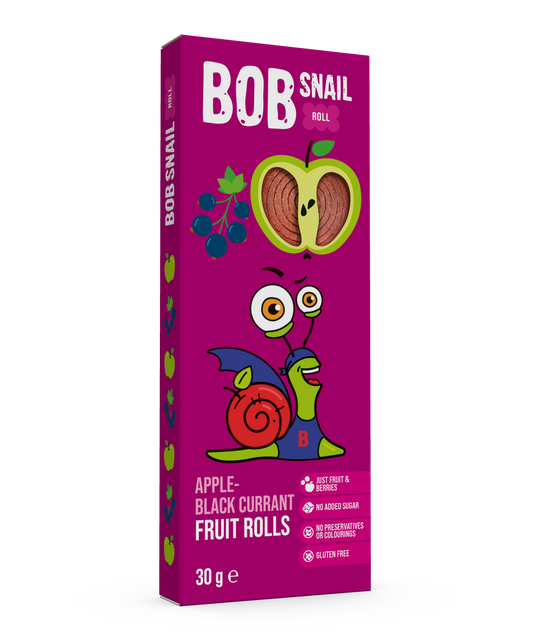 Bob Snail Fruit Rolls Apple-Black Currant 30g (3 rolls)