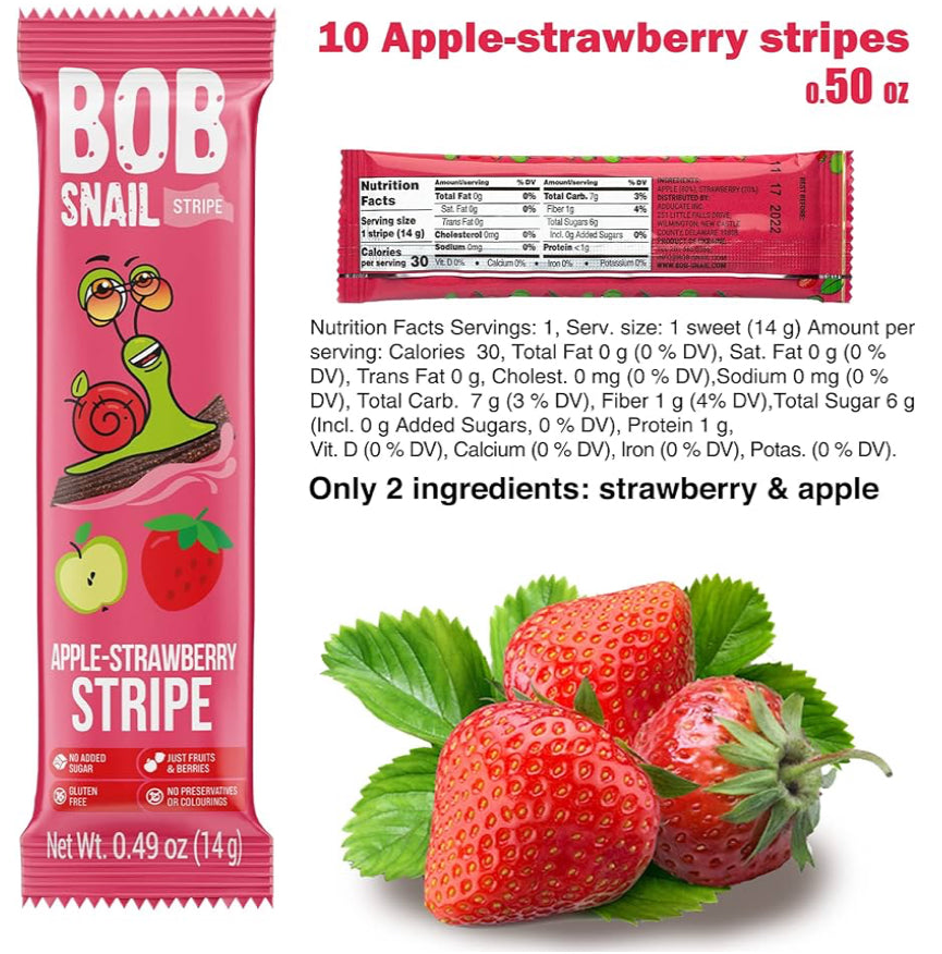 Bob Snail Fruit Stripes Party Mix 420g (14g x 30)