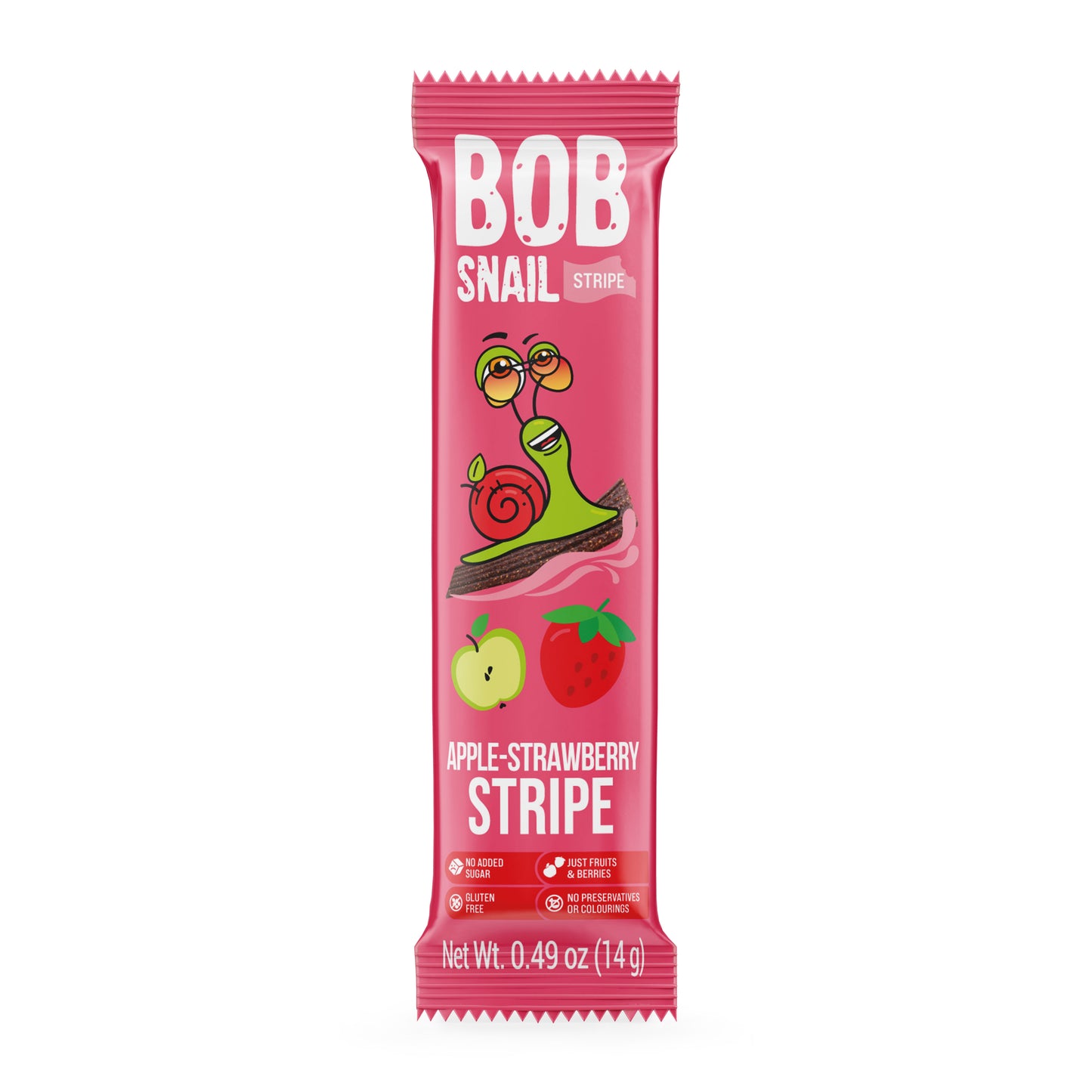 Bob Snail Apple-Strawberry Stripes 84g (6pcs x 14g)