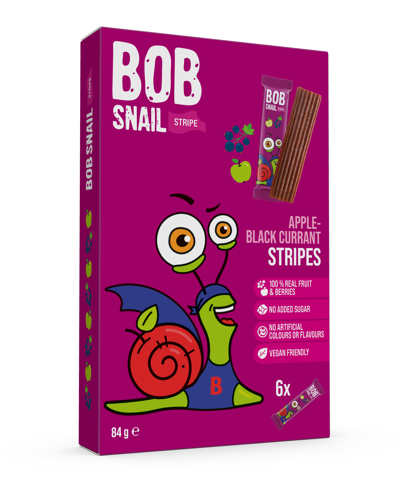 Bob Snail Apple-Black currant Stripes 84g (6pcs x 14g)