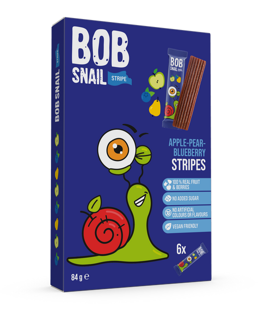 Bob Snail Apple-Pear-Blueberry Stripes 84g (6pcs x 14g)